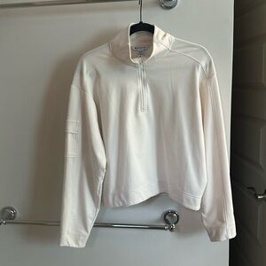 Athleta Retroterry 1/4 Zip Sweatshirt Magnolia White; size S-EXCELLENT condition